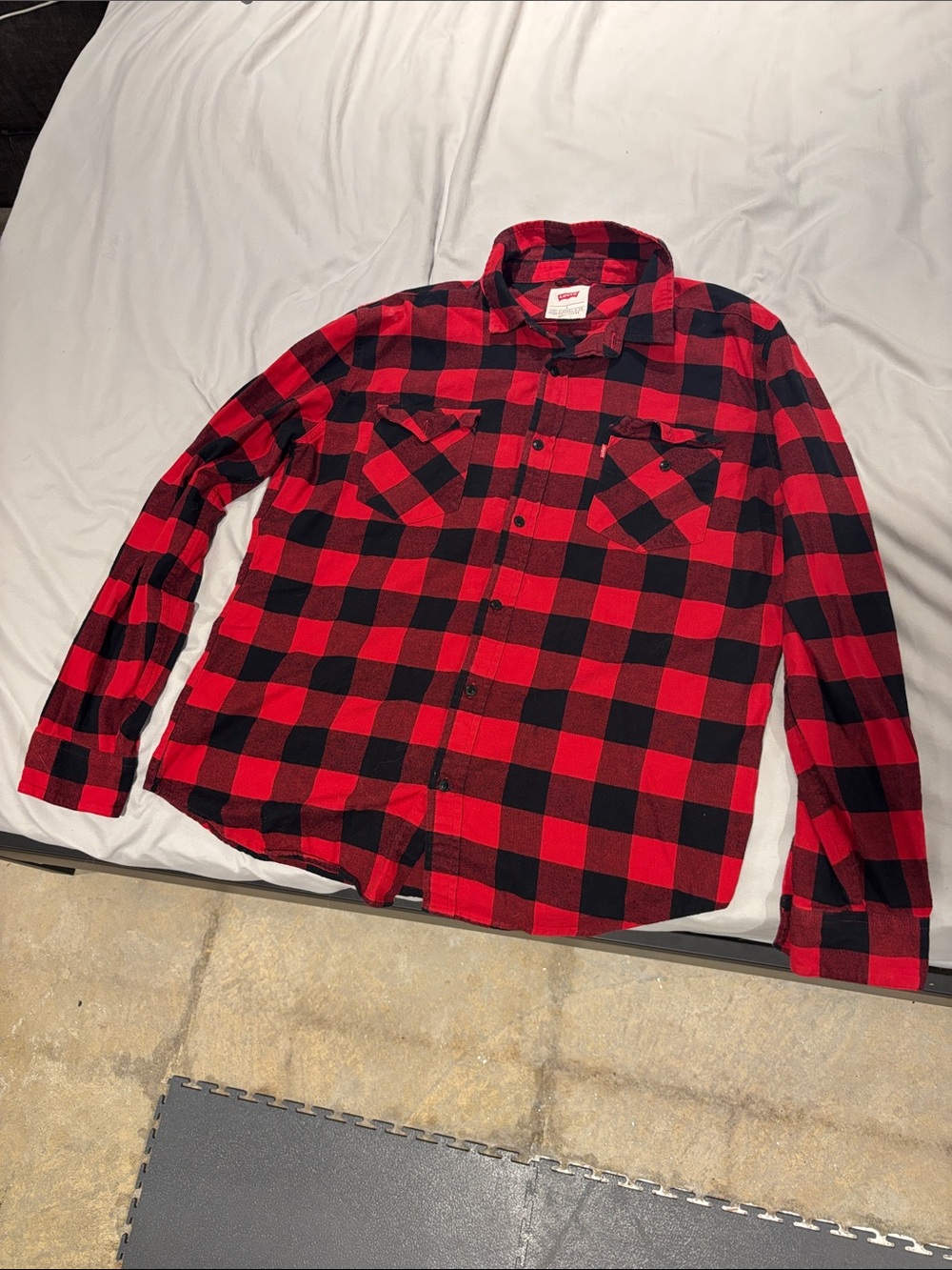 Levi's Red and Black Buffalo Plaid Button-Down Shirt